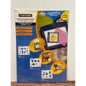 FISKARS EMBOSSING STENCIL SETS BABY SPORTS & TRAVEL FOR LIGHTBOSS & SHAPEBOSS
